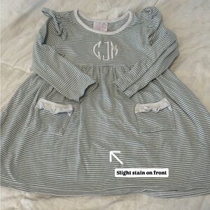 Striped Gray Kids Casual Dress